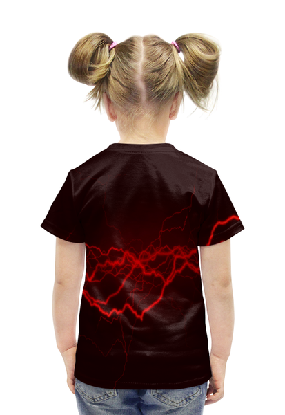 Заказать детскую футболку в Москве. Футболка с полной запечаткой для девочек Молнии от THE_NISE  - готовые дизайны и нанесение принтов.