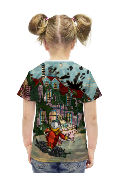 Заказать детскую футболку в Москве. Футболка с полной запечаткой для девочек Алиса в стране чудес от Alexandra Belyavskaya - готовые дизайны и нанесение принтов.