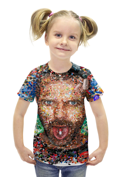 Заказать детскую футболку в Москве. Футболка с полной запечаткой для девочек Доктор Хаус от scrat29@yandex.ru - готовые дизайны и нанесение принтов.