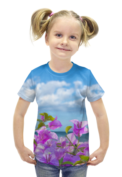 Заказать детскую футболку в Москве. Футболка с полной запечаткой для девочек природа от THE_NISE  - готовые дизайны и нанесение принтов.