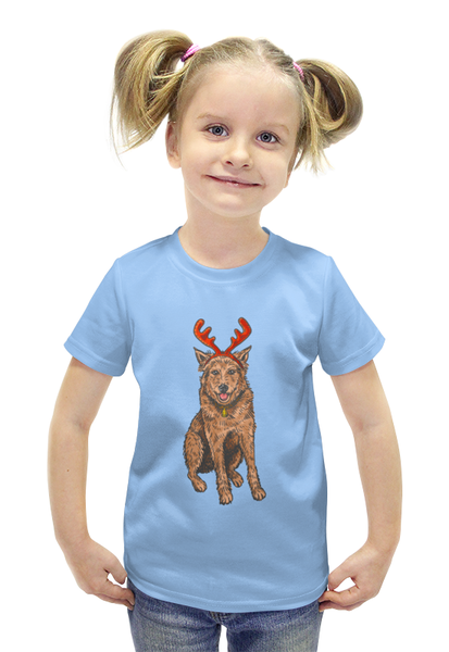 Заказать детскую футболку в Москве. Футболка с полной запечаткой для девочек собака от THE_NISE  - готовые дизайны и нанесение принтов.