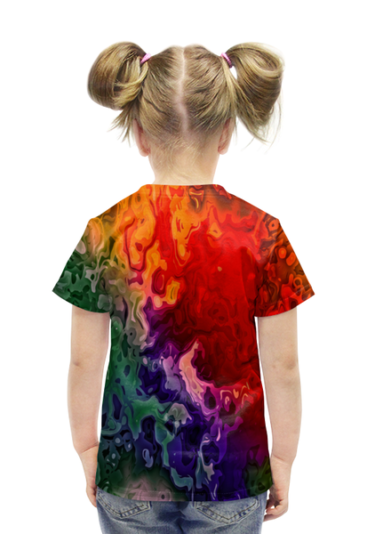 Заказать детскую футболку в Москве. Футболка с полной запечаткой для девочек Цветные краски от THE_NISE  - готовые дизайны и нанесение принтов.