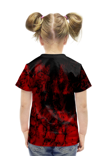 Заказать детскую футболку в Москве. Футболка с полной запечаткой для девочек Черно-красный от THE_NISE  - готовые дизайны и нанесение принтов.