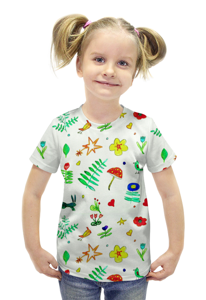 Заказать детскую футболку в Москве. Футболка с полной запечаткой для девочек Футболка Финская тема от mrs-snit@yandex.ru - готовые дизайны и нанесение принтов.