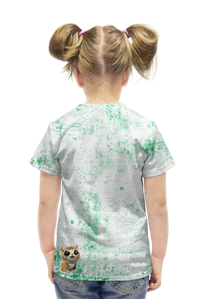 Заказать детскую футболку в Москве. Футболка с полной запечаткой для девочек Мяу! Мяу! от Эль Сид - готовые дизайны и нанесение принтов.