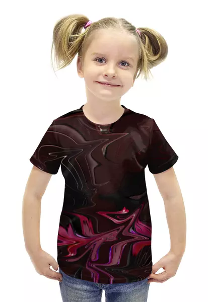 Заказать детскую футболку в Москве. Футболка с полной запечаткой для девочек Шоколадный узор от Alexey Evsyunin - готовые дизайны и нанесение принтов.