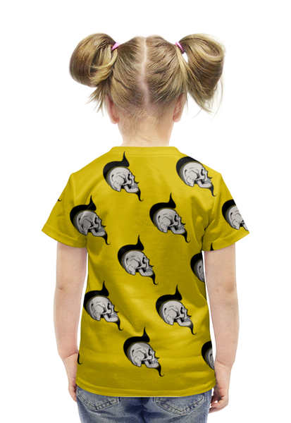 Заказать детскую футболку в Москве. Футболка с полной запечаткой для девочек SKULLS от sashabecker - готовые дизайны и нанесение принтов.
