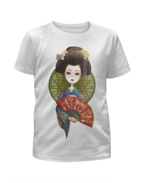 Заказать детскую футболку в Москве. Футболка с полной запечаткой для девочек Японка от Александр Гришин - готовые дизайны и нанесение принтов.