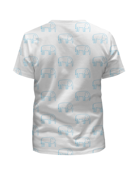 Заказать детскую футболку в Москве. Футболка с полной запечаткой для девочек Синий слон от Vadim Koval - готовые дизайны и нанесение принтов.