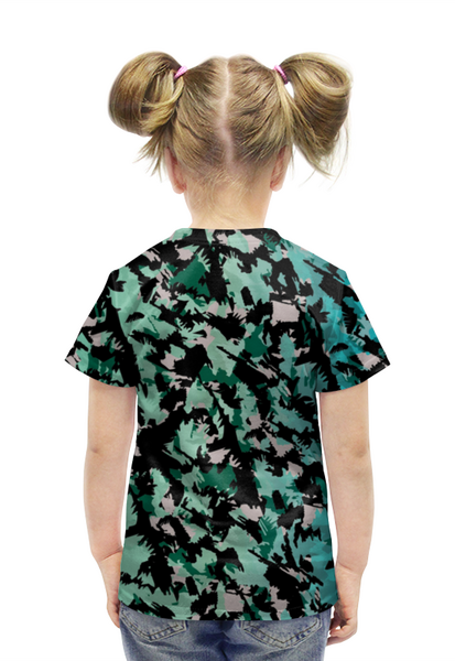 Заказать детскую футболку в Москве. Футболка с полной запечаткой для девочек Камуфляж Милитари от MariYang  - готовые дизайны и нанесение принтов.