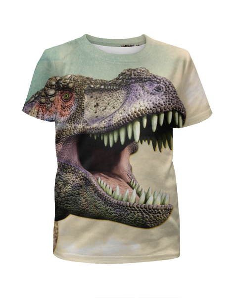 Заказать детскую футболку в Москве. Футболка с полной запечаткой для девочек Тиранозавр  от galaxy secret - готовые дизайны и нанесение принтов.