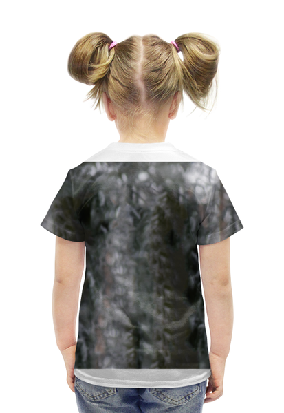 Заказать детскую футболку в Москве. Футболка с полной запечаткой для девочек Волк в лесу от weeert - готовые дизайны и нанесение принтов.