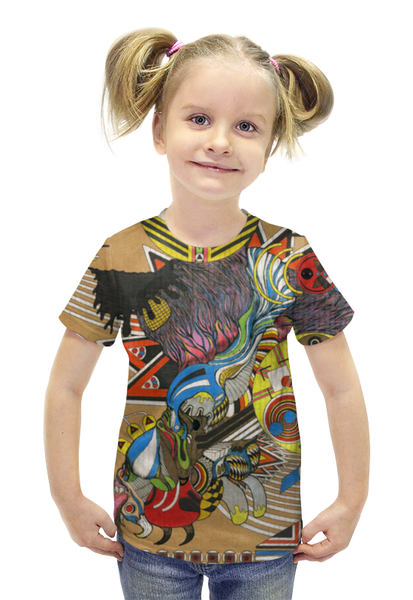 Заказать детскую футболку в Москве. Футболка с полной запечаткой для девочек Psychedelic  от Даниил Шабак - готовые дизайны и нанесение принтов.