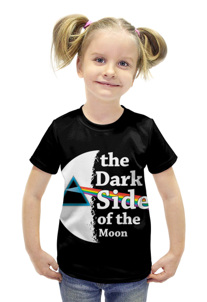 Заказать детскую футболку в Москве. Футболка с полной запечаткой для девочек Темная сторона Луны от galaxy secret - готовые дизайны и нанесение принтов.