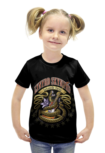 Заказать детскую футболку в Москве. Футболка с полной запечаткой для девочек Lynyrd skynyrd от ПРИНТЫ ПЕЧАТЬ  - готовые дизайны и нанесение принтов.