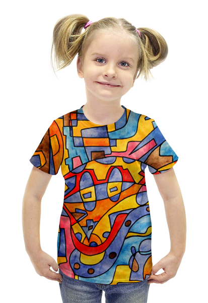 Заказать детскую футболку в Москве. Футболка с полной запечаткой для девочек MX0`]MM02Y от Vadim Koval - готовые дизайны и нанесение принтов.