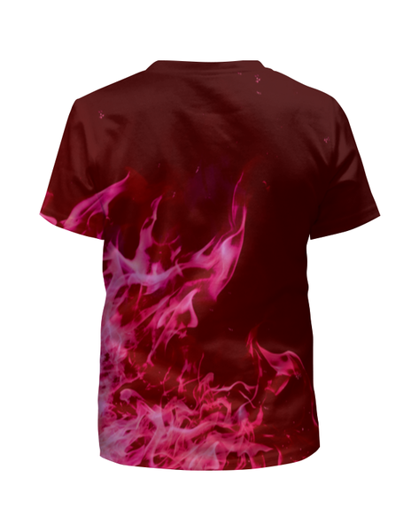 Заказать детскую футболку в Москве. Футболка с полной запечаткой для девочек Розовый огонь от THE_NISE  - готовые дизайны и нанесение принтов.