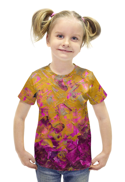 Заказать детскую футболку в Москве. Футболка с полной запечаткой для девочек Абстракция от d_ari.design@mail.ru - готовые дизайны и нанесение принтов.