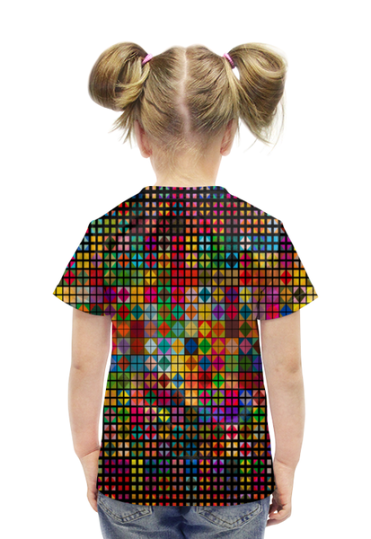 Заказать детскую футболку в Москве. Футболка с полной запечаткой для девочек Яркая мозаика от THE_NISE  - готовые дизайны и нанесение принтов.