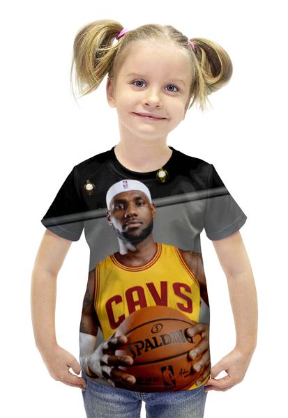 Заказать детскую футболку в Москве. Футболка с полной запечаткой для девочек LeBron James от skynatural - готовые дизайны и нанесение принтов.