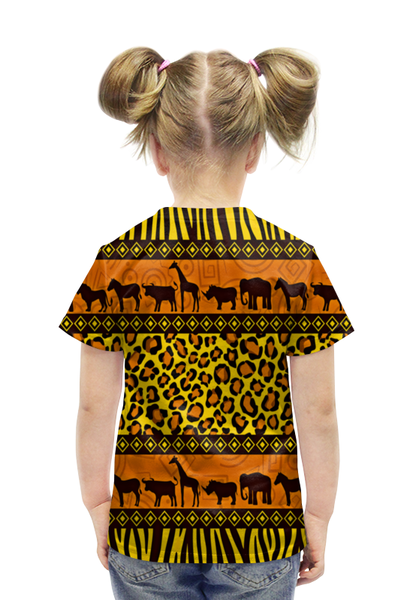 Заказать детскую футболку в Москве. Футболка с полной запечаткой для девочек Африка от THE_NISE  - готовые дизайны и нанесение принтов.