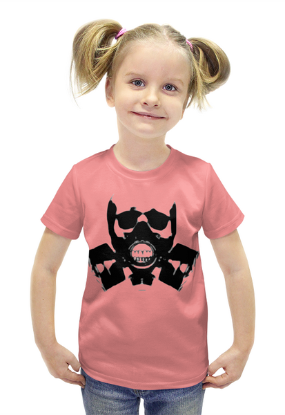 Заказать детскую футболку в Москве. Футболка с полной запечаткой для девочек Противогаз от MariYang  - готовые дизайны и нанесение принтов.