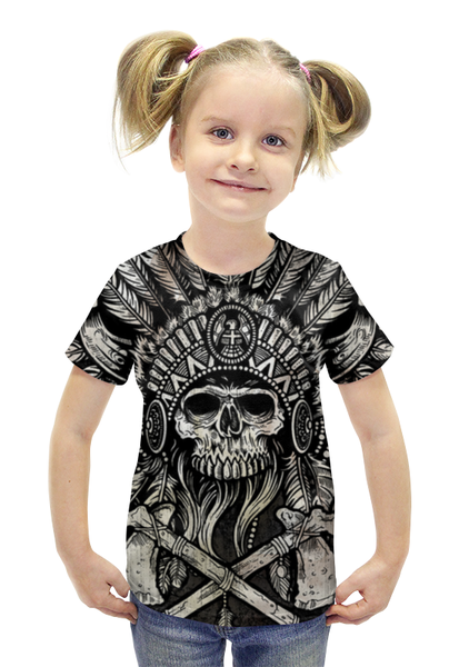 Заказать детскую футболку в Москве. Футболка с полной запечаткой для девочек Вождь от Виктор Гришин - готовые дизайны и нанесение принтов.