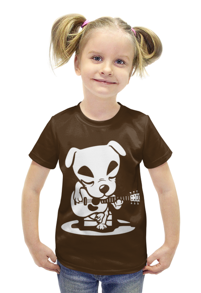 Заказать детскую футболку в Москве. Футболка с полной запечаткой для девочек Гитарист  от ПРИНТЫ ПЕЧАТЬ  - готовые дизайны и нанесение принтов.