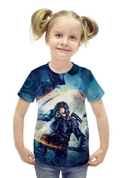 Заказать детскую футболку в Москве. Футболка с полной запечаткой для девочек RUSHero ARSB от ARSBOYZ BRAND - готовые дизайны и нанесение принтов.