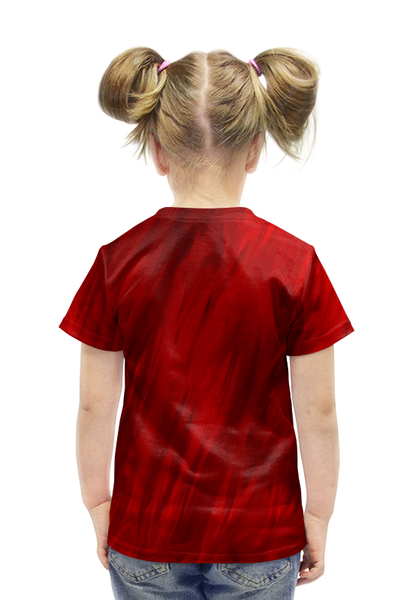 Заказать детскую футболку в Москве. Футболка с полной запечаткой для девочек Красные краски от THE_NISE  - готовые дизайны и нанесение принтов.
