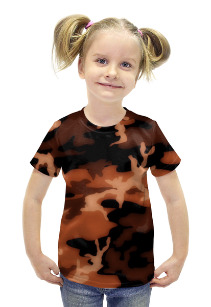 Заказать детскую футболку в Москве. Футболка с полной запечаткой для девочек Комуфляж  от ПРИНТЫ ПЕЧАТЬ  - готовые дизайны и нанесение принтов.
