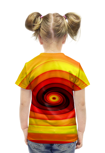 Заказать детскую футболку в Москве. Футболка с полной запечаткой для девочек Абстракт от PrintArtist - готовые дизайны и нанесение принтов.