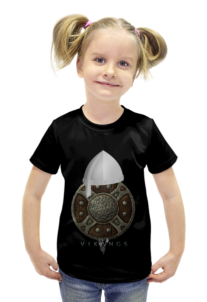 Заказать детскую футболку в Москве. Футболка с полной запечаткой для девочек Викинги. Vikings от Александр - готовые дизайны и нанесение принтов.