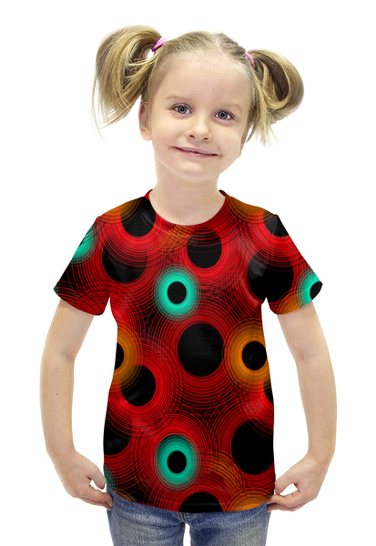 Заказать детскую футболку в Москве. Футболка с полной запечаткой для девочек circle abstract от THE_NISE  - готовые дизайны и нанесение принтов.