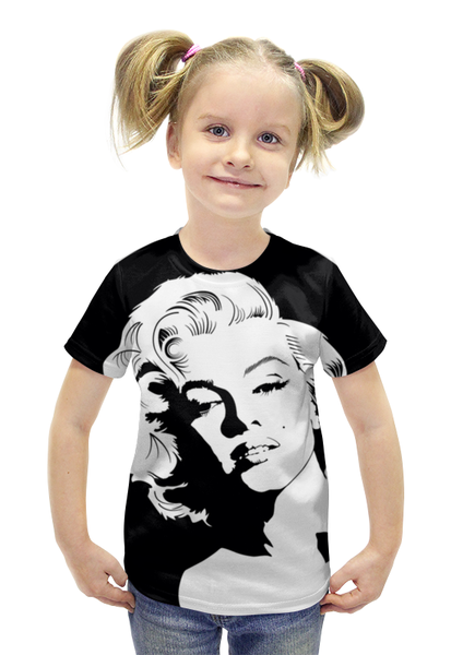 Заказать детскую футболку в Москве. Футболка с полной запечаткой для девочек Мэрилин Монро от olga - готовые дизайны и нанесение принтов.