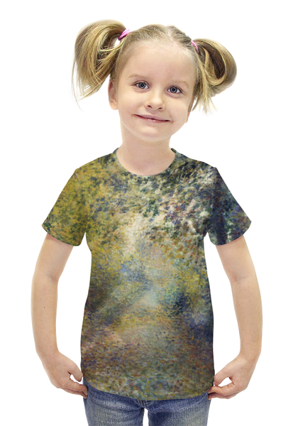 Заказать детскую футболку в Москве. Футболка с полной запечаткой для девочек В лесу (Пьер Огюст Ренуар) от trend - готовые дизайны и нанесение принтов.