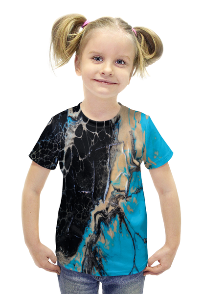 Заказать детскую футболку в Москве. Футболка с полной запечаткой для девочек Трещины от THE_NISE  - готовые дизайны и нанесение принтов.