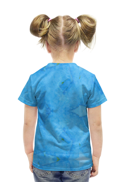 Заказать детскую футболку в Москве. Футболка с полной запечаткой для девочек Бирюза от anomalica - готовые дизайны и нанесение принтов.