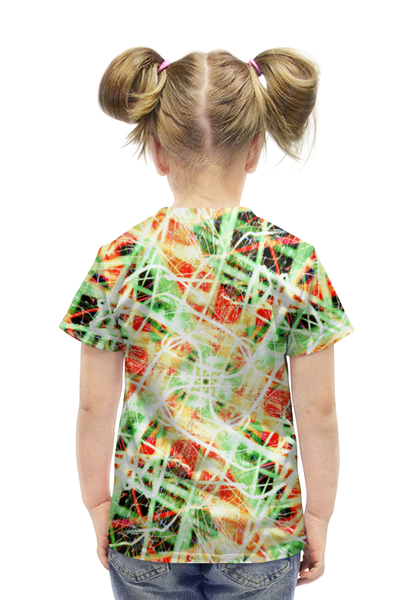 Заказать детскую футболку в Москве. Футболка с полной запечаткой для девочек glitch art (пати) от Wax  - готовые дизайны и нанесение принтов.