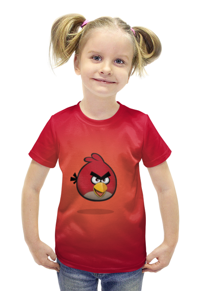 Заказать детскую футболку в Москве. Футболка с полной запечаткой для девочек Angry Birds от YellowCloverShop - готовые дизайны и нанесение принтов.