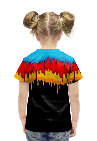 Заказать детскую футболку в Москве. Футболка с полной запечаткой для девочек Краска от THE_NISE  - готовые дизайны и нанесение принтов.