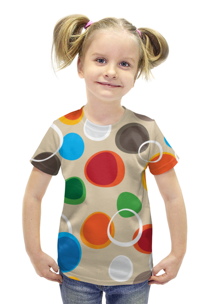 Заказать детскую футболку в Москве. Футболка с полной запечаткой для девочек Цветная абстракция от BeliySlon - готовые дизайны и нанесение принтов.