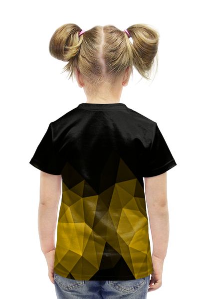 Заказать детскую футболку в Москве. Футболка с полной запечаткой для девочек Черно-желтый от THE_NISE  - готовые дизайны и нанесение принтов.