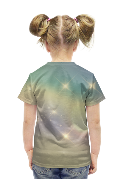Заказать детскую футболку в Москве. Футболка с полной запечаткой для девочек Рождество от T-shirt print  - готовые дизайны и нанесение принтов.