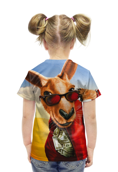 Заказать детскую футболку в Москве. Футболка с полной запечаткой для девочек Кенгуру Джекпот от lordzedd - готовые дизайны и нанесение принтов.