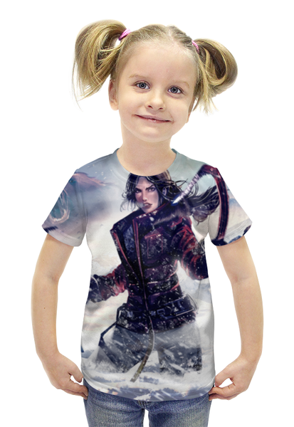 Заказать детскую футболку в Москве. Футболка с полной запечаткой для девочек Лара Крофт (Tomb Raider) от gamesta - готовые дизайны и нанесение принтов.