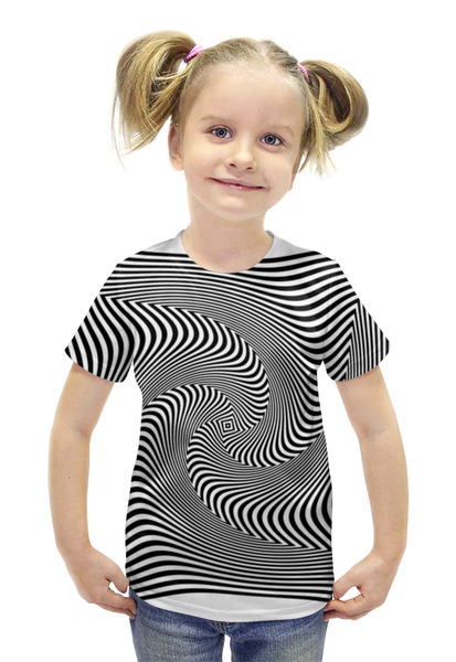 Заказать детскую футболку в Москве. Футболка с полной запечаткой для девочек Иллюзия от CoolDesign - готовые дизайны и нанесение принтов.