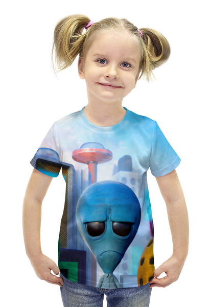Заказать детскую футболку в Москве. Футболка с полной запечаткой для девочек Инопланетянин от Дана Столыпина - готовые дизайны и нанесение принтов.