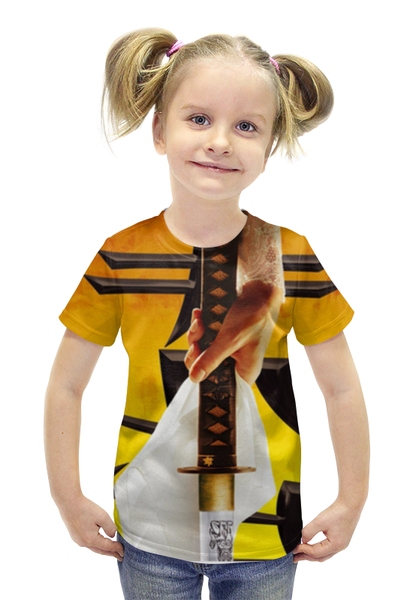 Заказать детскую футболку в Москве. Футболка с полной запечаткой для девочек Убить Билла от kenny - готовые дизайны и нанесение принтов.