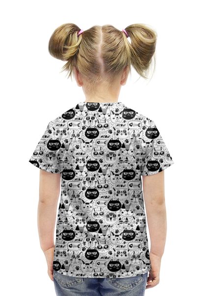 Заказать детскую футболку в Москве. Футболка с полной запечаткой для девочек кошки от zen4@bk.ru - готовые дизайны и нанесение принтов.